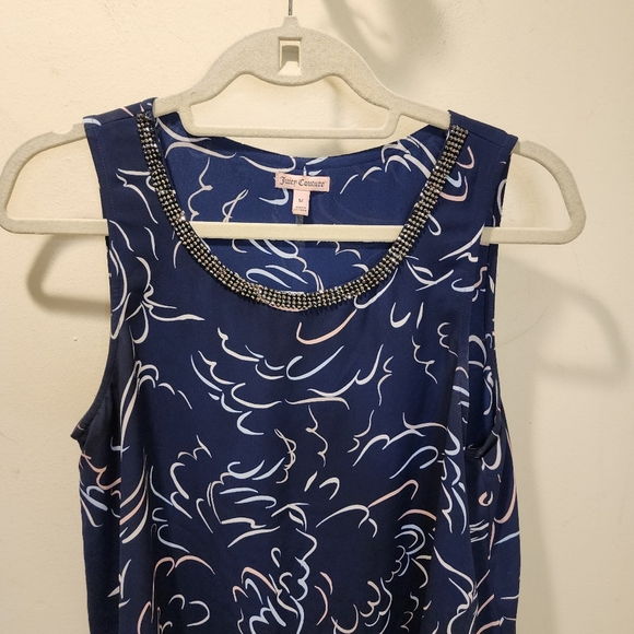 Juicy Couture Navy Blue Relax Fit Sleevesless Blouse size M - Picture 3 of 11